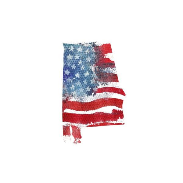 Watercolor Textured Flag Fabric Panel - Alabama Online