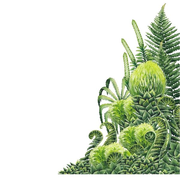 Watercolor Dinosaur Plants Style #5 Fabric Panel Hot on Sale