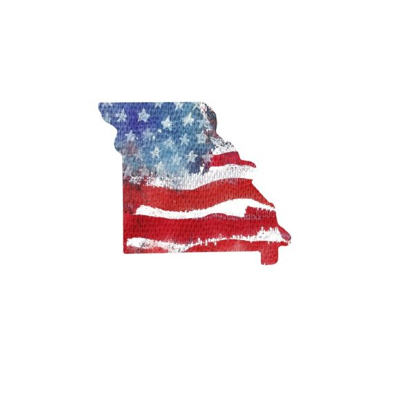 Watercolor Textured Flag Fabric Panel - Missouri Online now