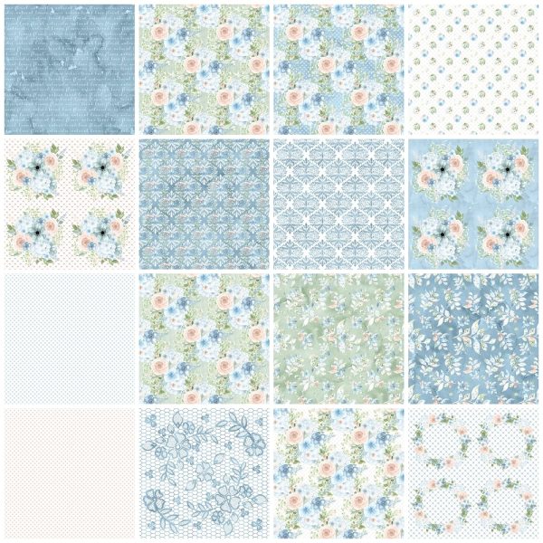 Powder Blue Fabric Collection - 1 Yard Bundle Fashion