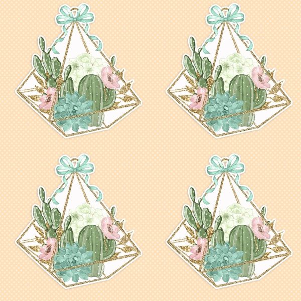 Sweet Succulents Pattern #2 Fabric - Yellow For Cheap
