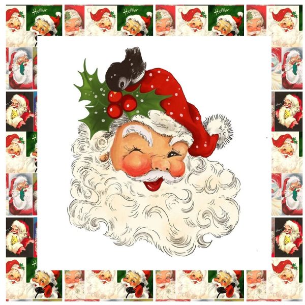 Vintage Santa Claus Fabric Pillow Panels Hot on Sale - Image 3