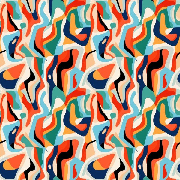 Colorful Contoured Abstract Fabric Online