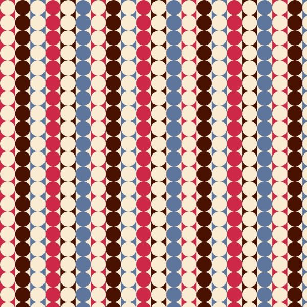 Retro Striped Circle Fabric - Multi Cheap
