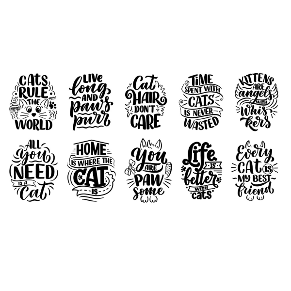 Digitally Printed Cat Quotes #2 Fabric Panel Supply
