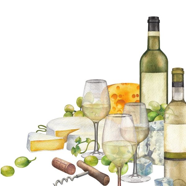 White Wine & Dine Fabric Panel For Cheap