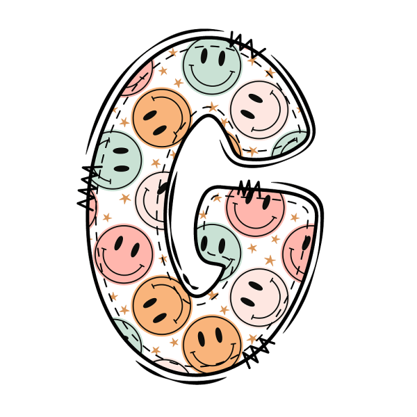 Groovy Doodle Smiley   G   Fabric Panel Supply