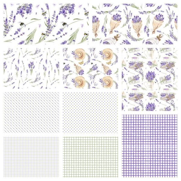 Watercolor Lavender Fabric Collection - 1 2 Yard Bundle Online