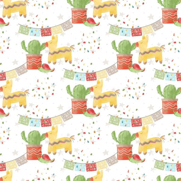 Fiesta! Allover Fabric - White Online Sale