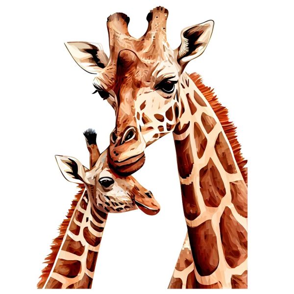 Mom & Baby Giraffe Fabric Panel Fashion
