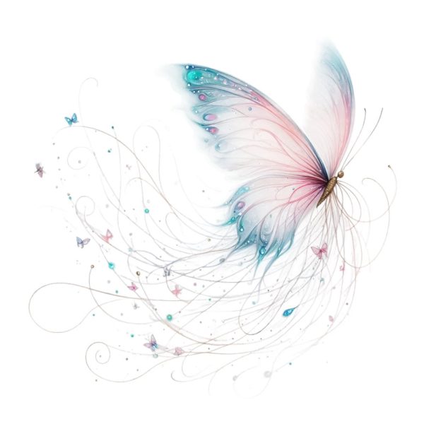 Mystical Butterflies Wispy #4 Fabric Panel For Sale
